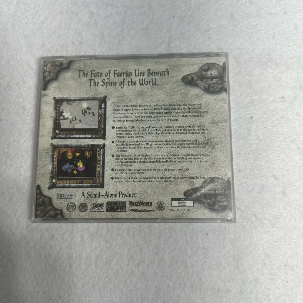Icewind Dale Baldur's Gate Forgotten Realms Adv D&D Win95/98 PC 2-CD-ROM (2000)